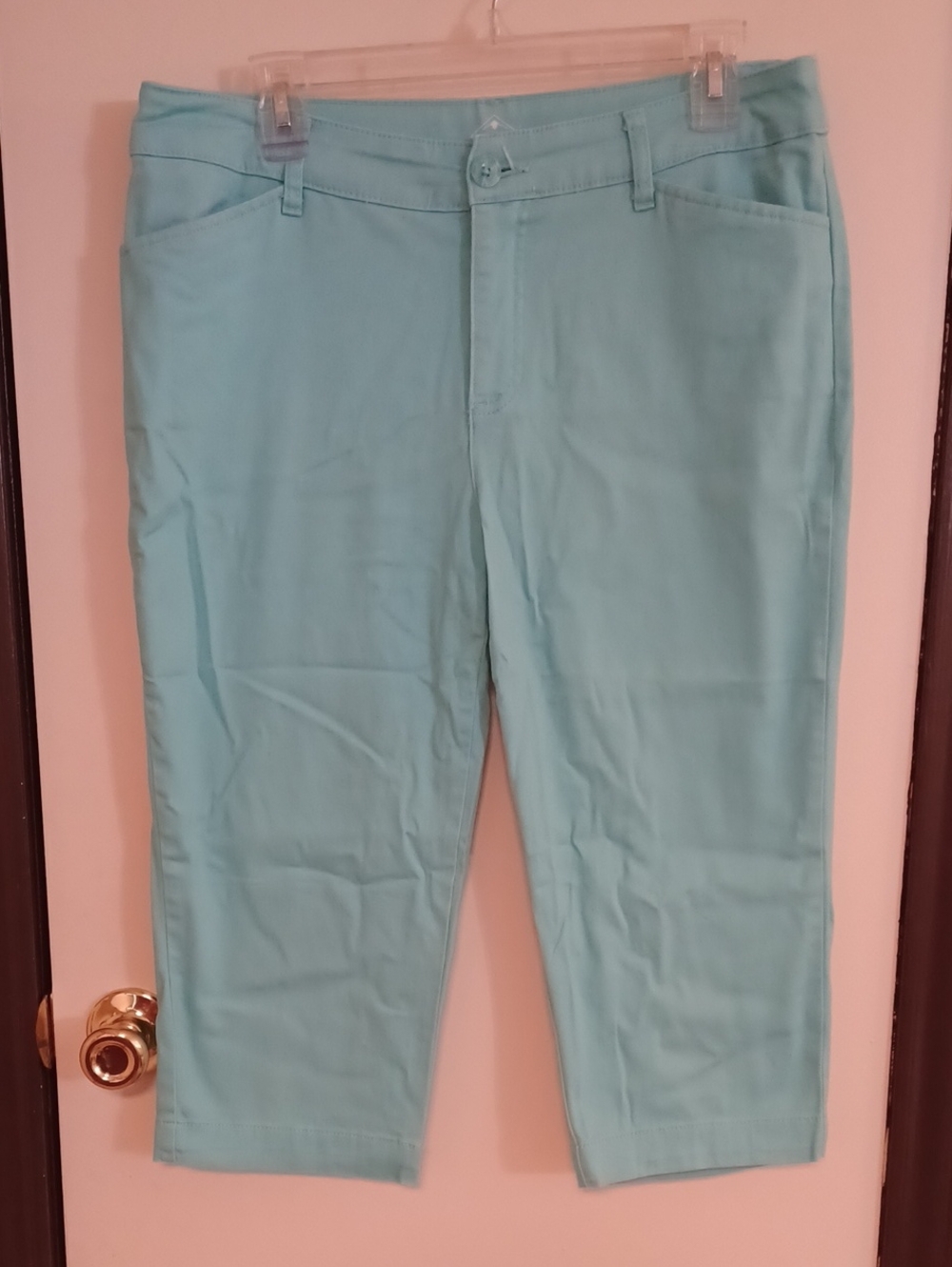 St. John's Bay Aqua Straight-Leg Capris